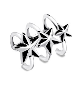 Ear Cuff Triple Plain Star EC3-01